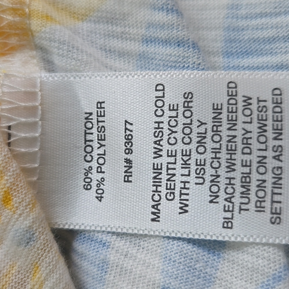 Liz Claiborne Floral Short Sleeve Top - Blue and Orange - Picture 6 of 7